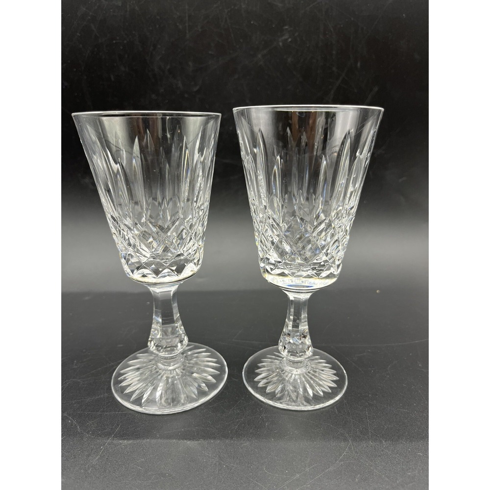 Vintage Stuart Glendevon Crystal White Wine Glasses 5.75" / 5oz Set of 2